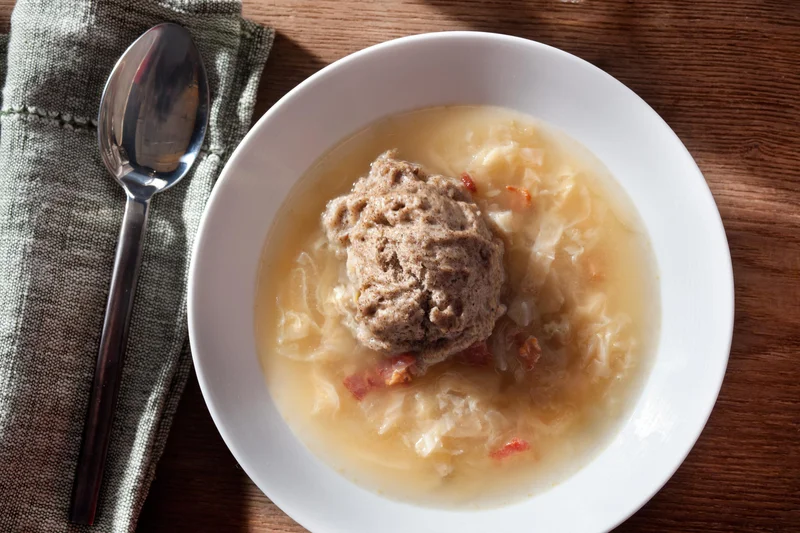 Savoy Cabbage Soup With Buckwheat Dumplings