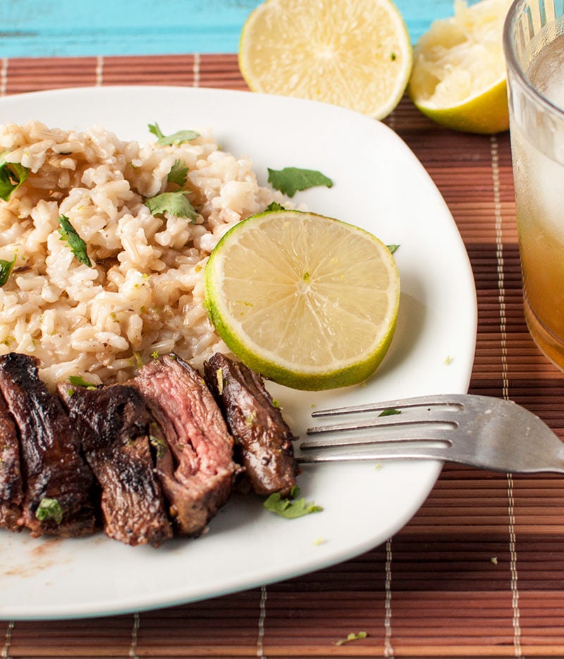 Skirt Steak and Coconut Lime Rice