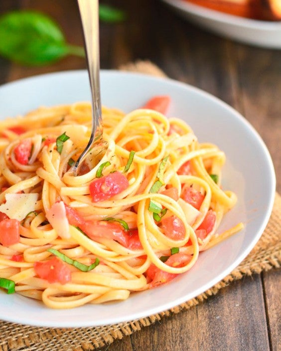 Healthy Dinner Recipes for Beginners: Bruschetta Pasta by Garnish and Glaze