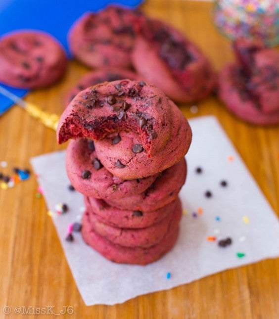 Protein Cookies: Healthier Red Velvet Chocolate Chip Protein Cookies by Miss K Kitchen Creations