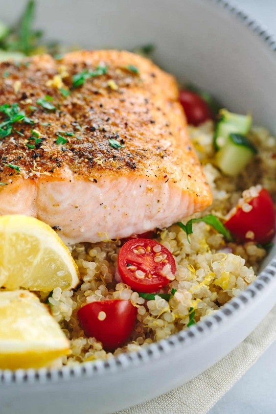 Dinner Recipes: Mediterranean Spiced Salmon and Vegetable Quinoa
