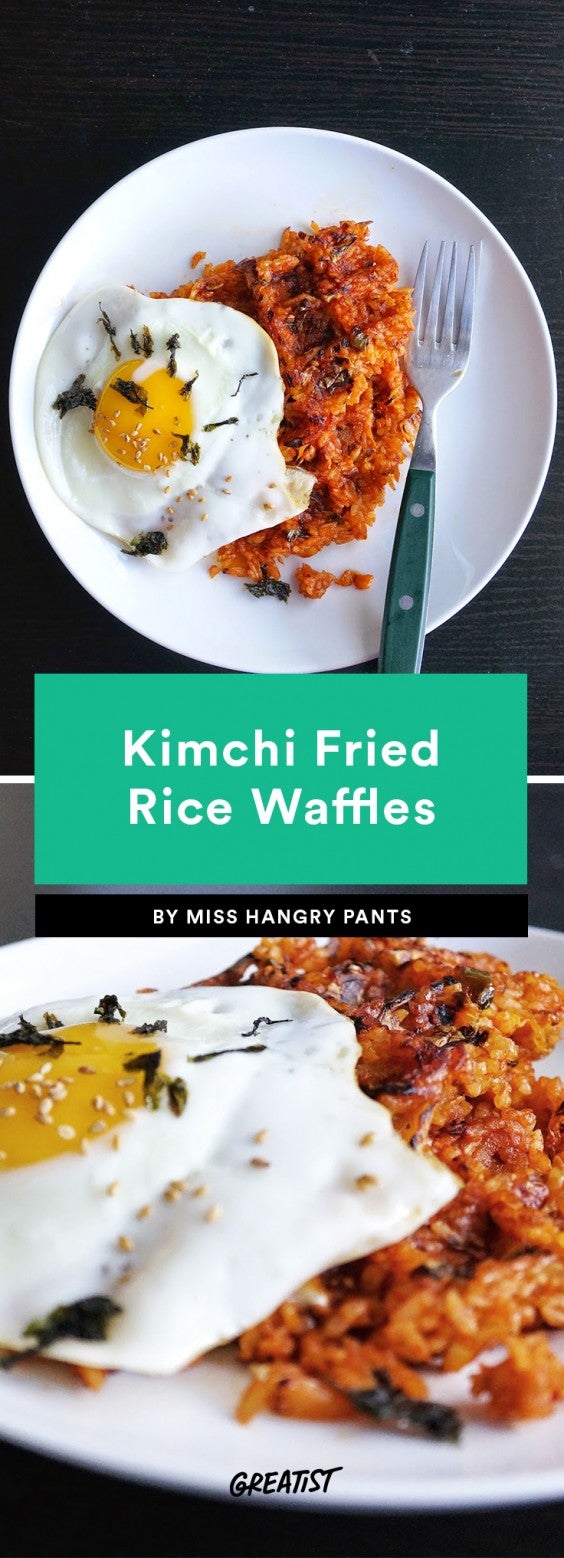 Kimchi Fried Rice Waffles