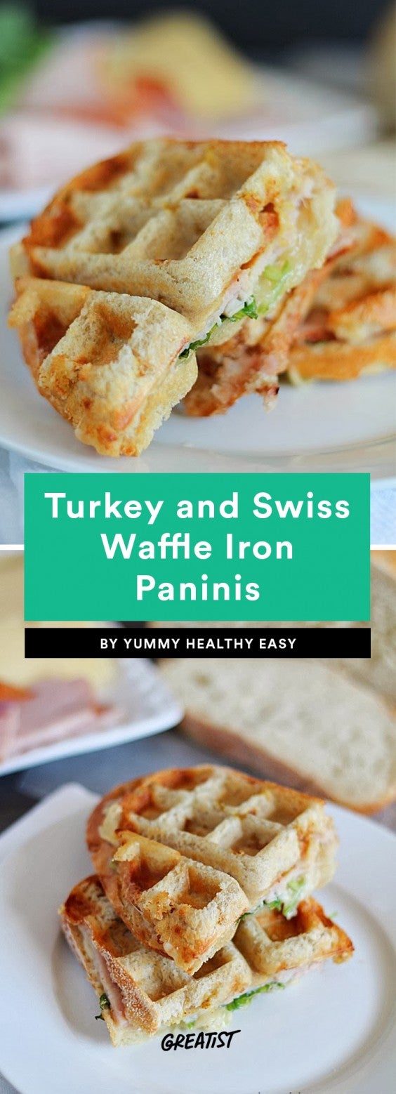 Turkey and Swiss Waffle Iron Paninis