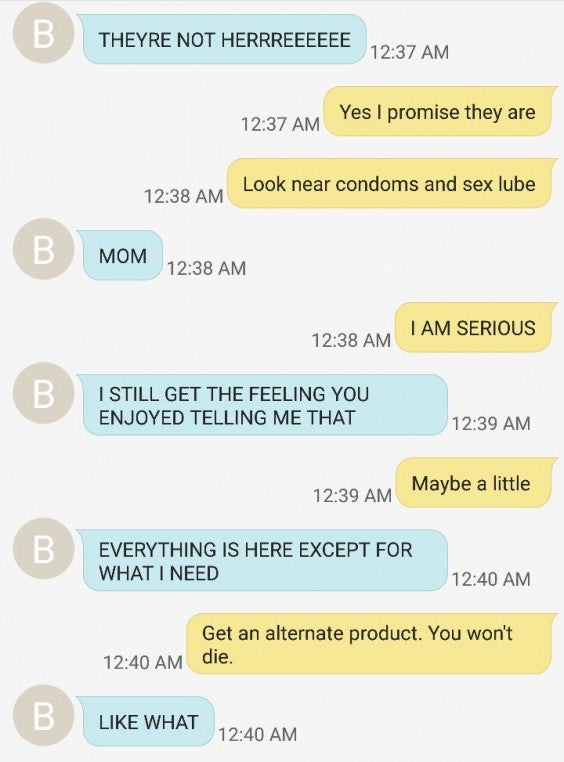 texting about tampons
