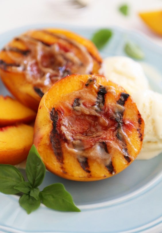 grilled peaches with cinnamon sugar butter