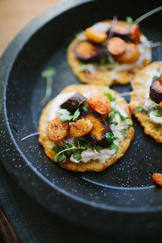Savory Chickpea Pancakes w/ Roasted Carrots