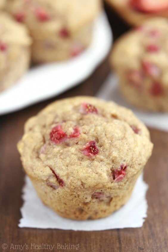 2. Whole-Wheat Strawberry Banana Muffins