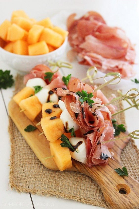 melon prosciutto skewers