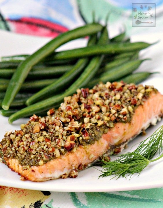 salmon with pesto