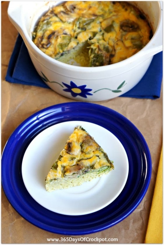 3. Slow-Cooker Spinach and Mushroom Frittata