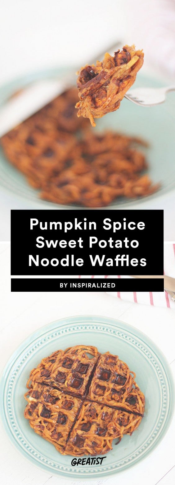Pumpkin Spice Sweet Potato Noodle Waffles