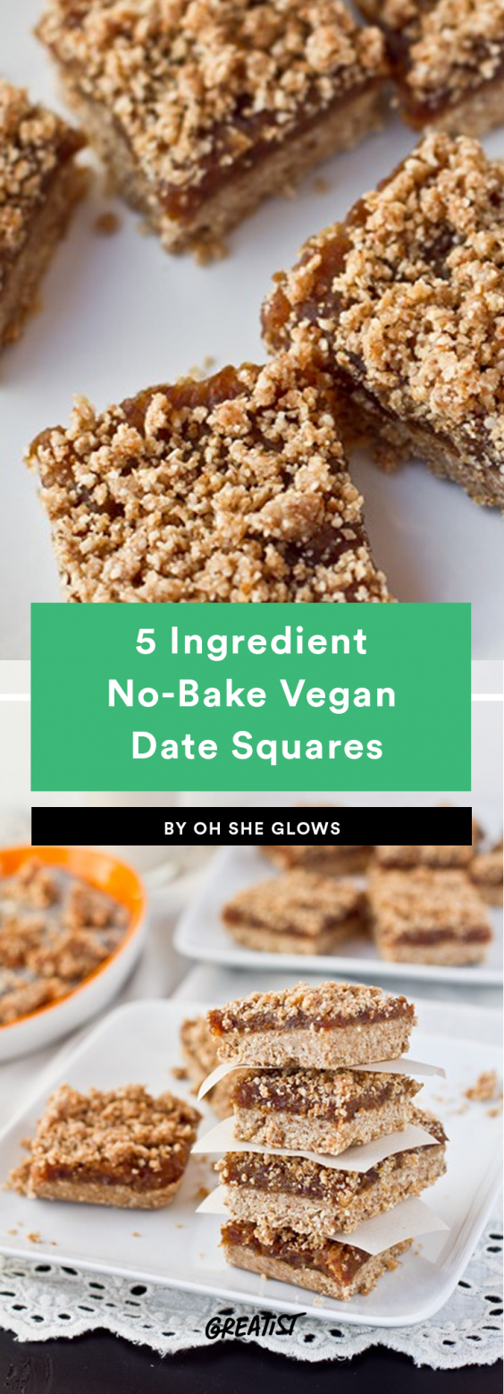 5-Ingredient No-Bake Vegan Date Squares Recipe