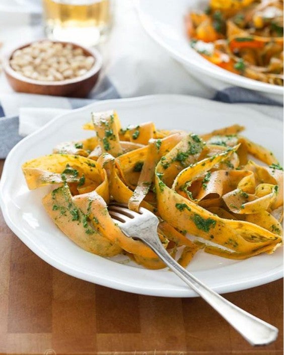 Sweet Potato Noodles with Kale Pesto