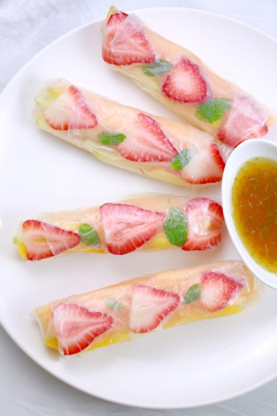 summer fruit spring rolls