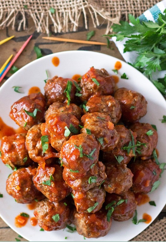 Spicy Sriarcha Party Meatballs