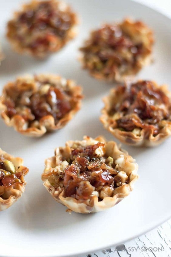 14. Honey Balsamic Bacon Goat Cheese and Pistachio Bites