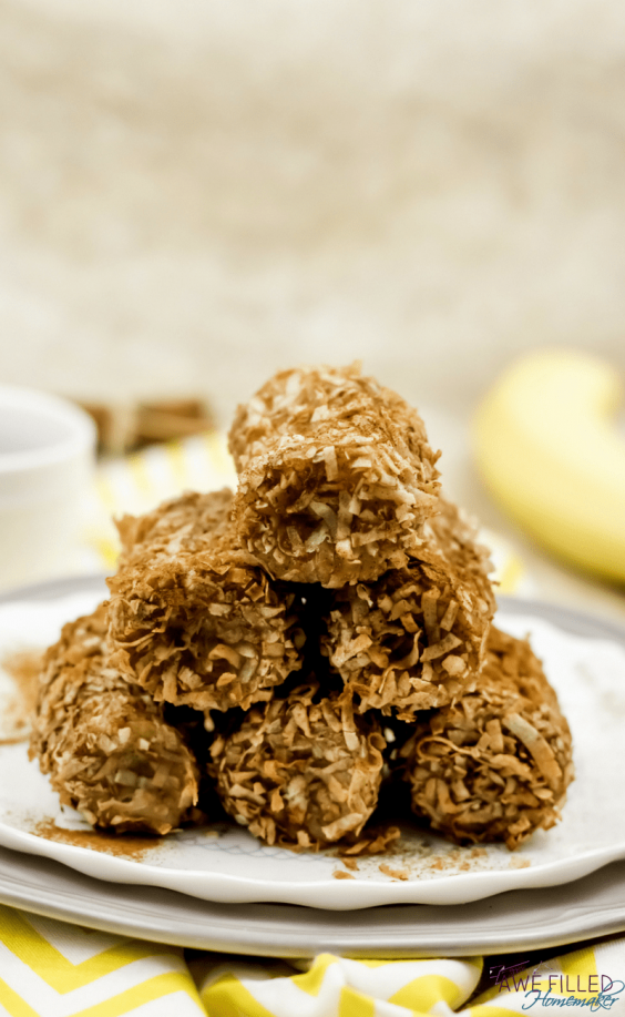 19. Air Fryer Coconut Crusted Cinnamon Bananas