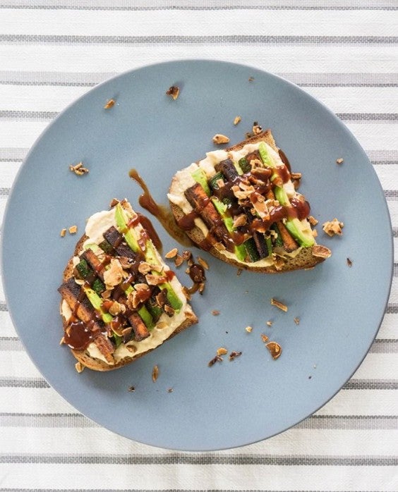 Tofu Recipes: BBQ Avocado and Smoked Tofu Toast