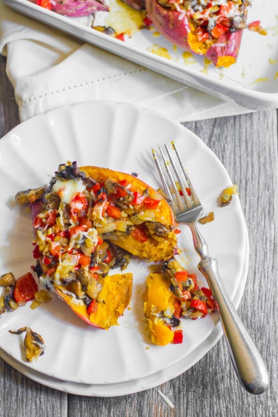 9. Portobello-Stuffed Sweet Potatoes