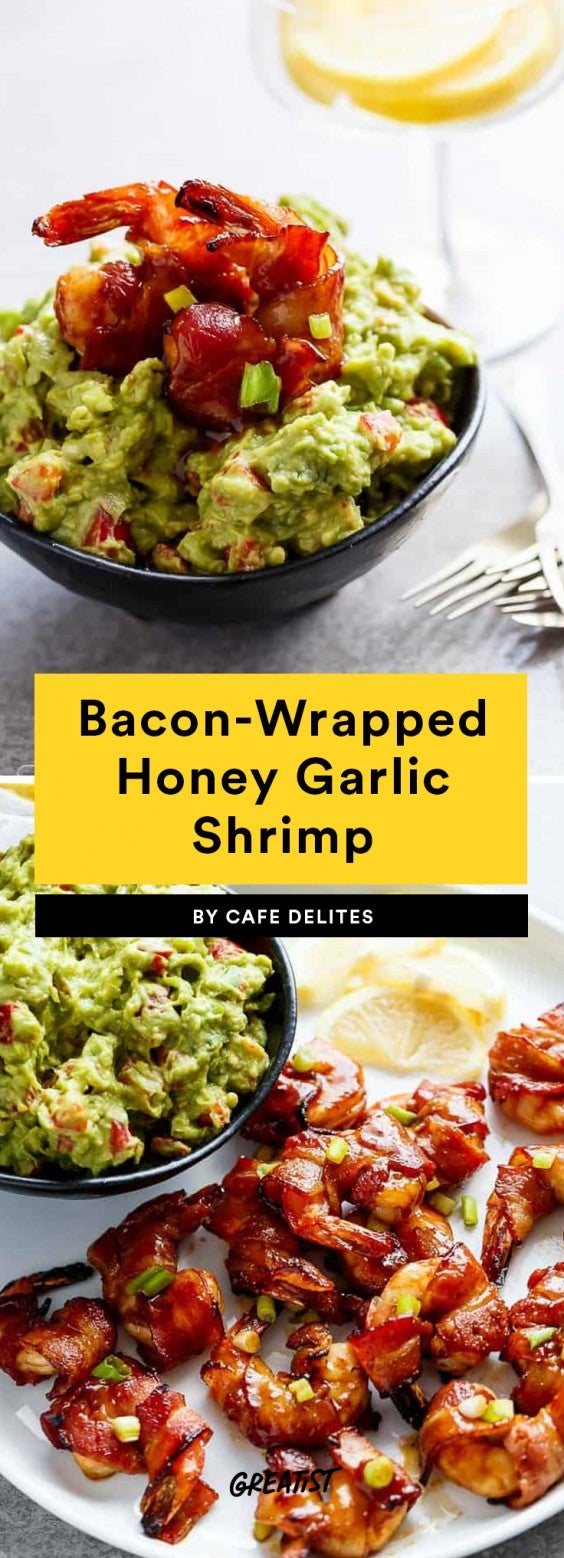 Bacon-Wrapped Honey Garlic Shrimp