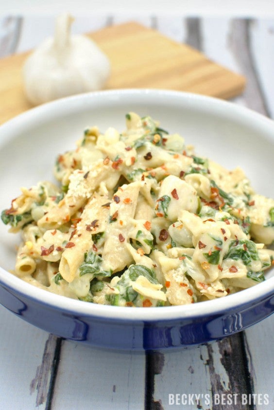 15. Creamy Garlic Spinach Chicken Pasta