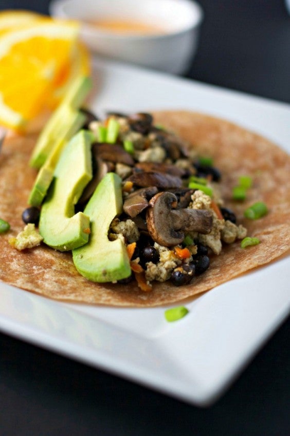 7. Mushroom and Avocado Breakfast Burrito