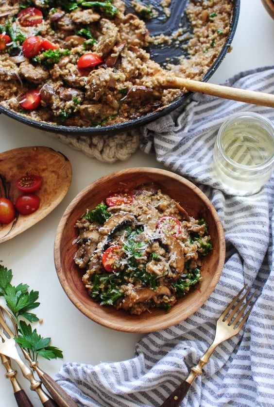 9. Steel-Cut Oats Risotto With Mushrooms and Chicken Sausage