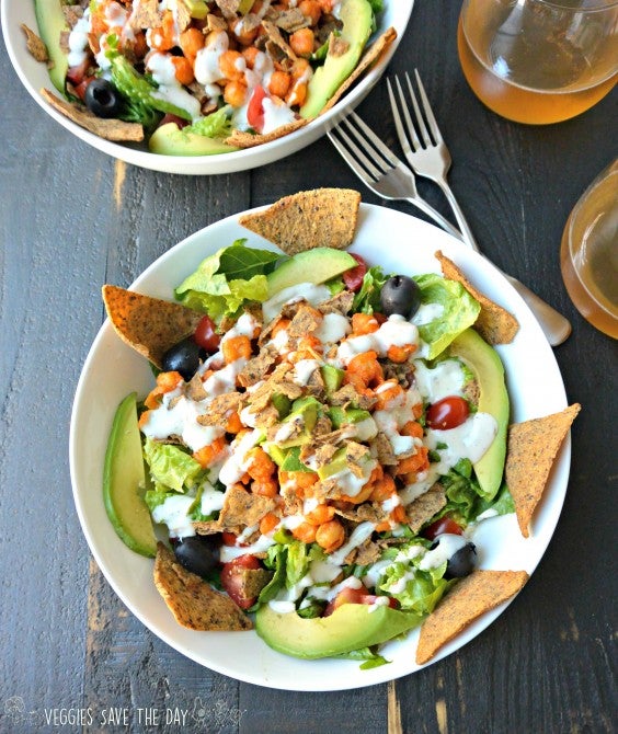 Cooking For Two: Buffalo Ranch Chickpea Taco Salad Recipe