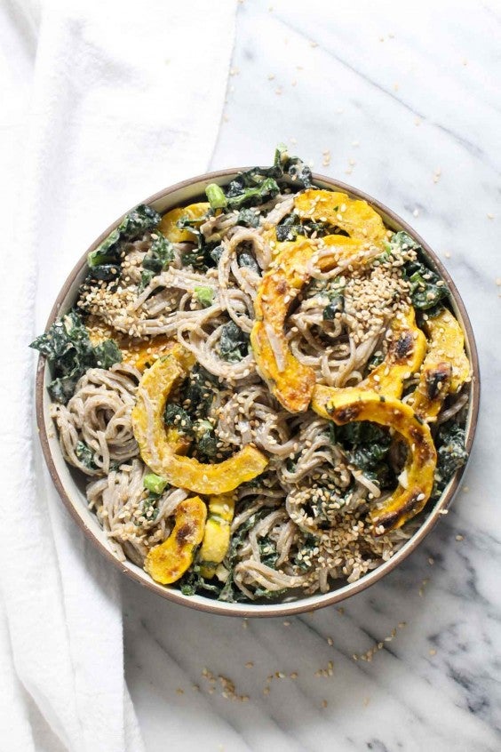 6. Delicata Squash and Kale Soba Noodle Salad