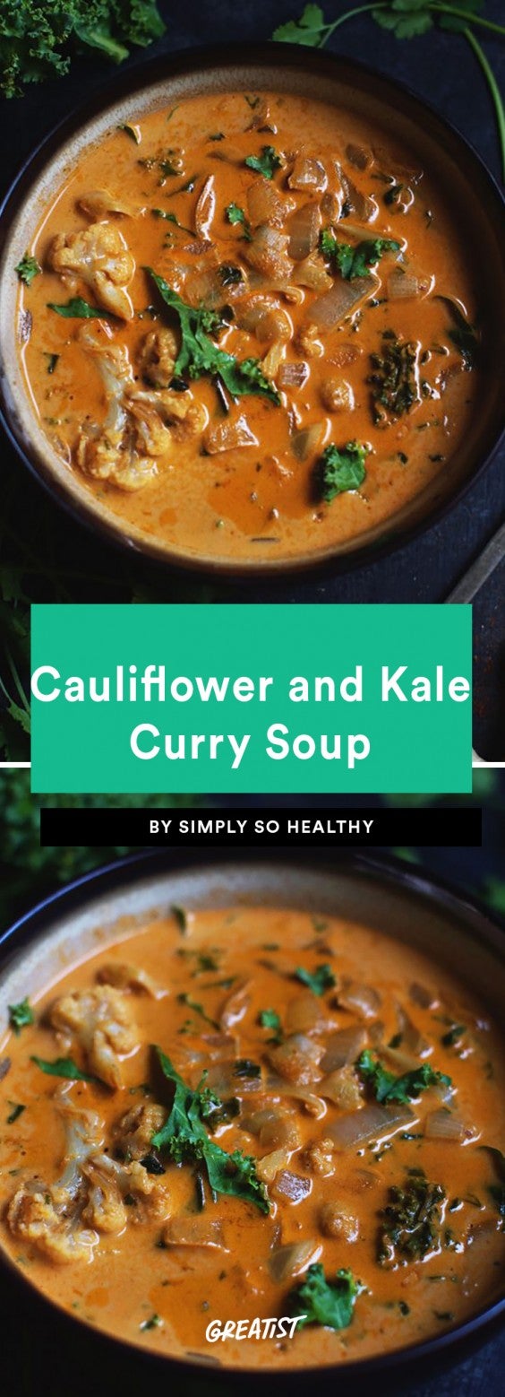 Cauliflower and Kale Curry Soup Recipe