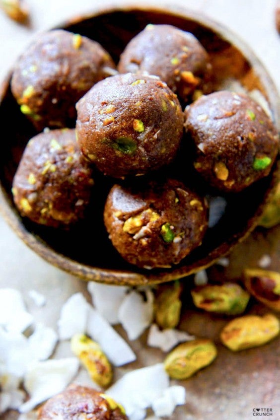 Chocolate Coconut Pistachio Bites