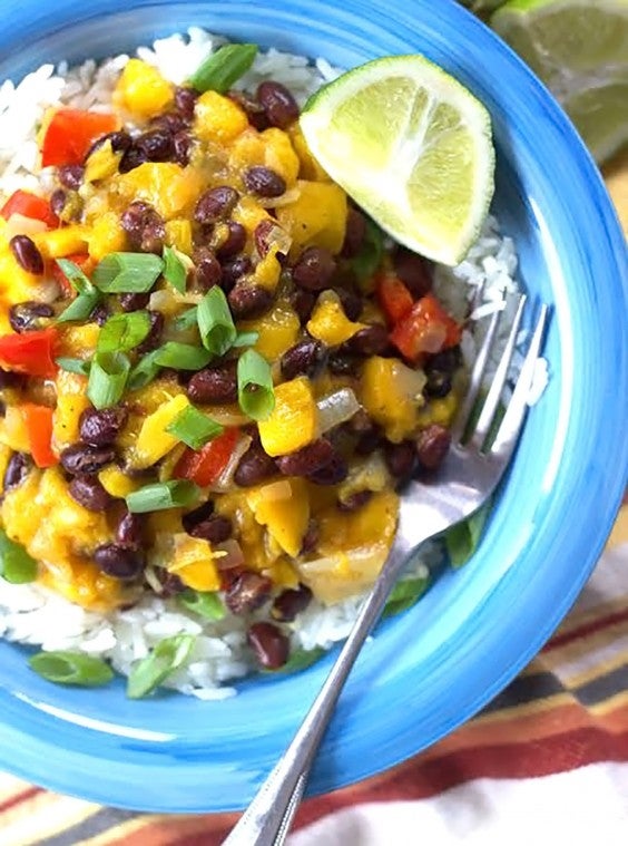 Healthy Grain Bowls: Black Bean, Mango, and Coconut Rice Bowls
