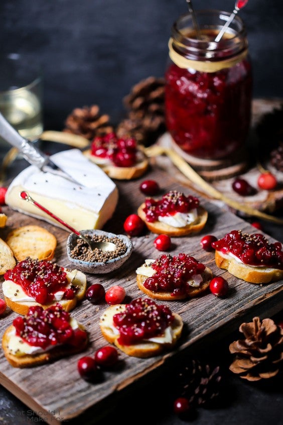 1. Cranberry Chutney and Brie Crostini