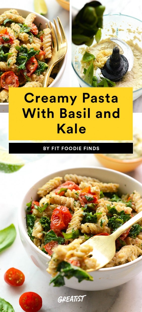 Creamy Pasta With Basil and Kale