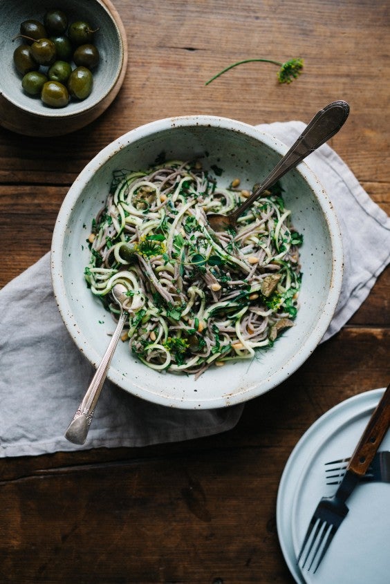 7. Green Soba Bowl With Olive and Sesame Yogurt