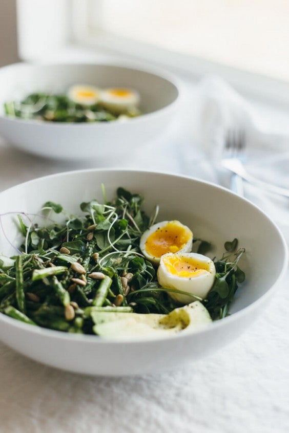 3. Arugula, Asparagus, and Avocado Breakfast Salad