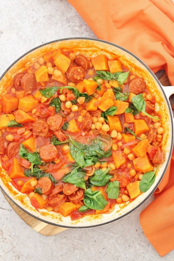 7. One-Pot Chorizo, Chickpea, and Sweet Potato Stew