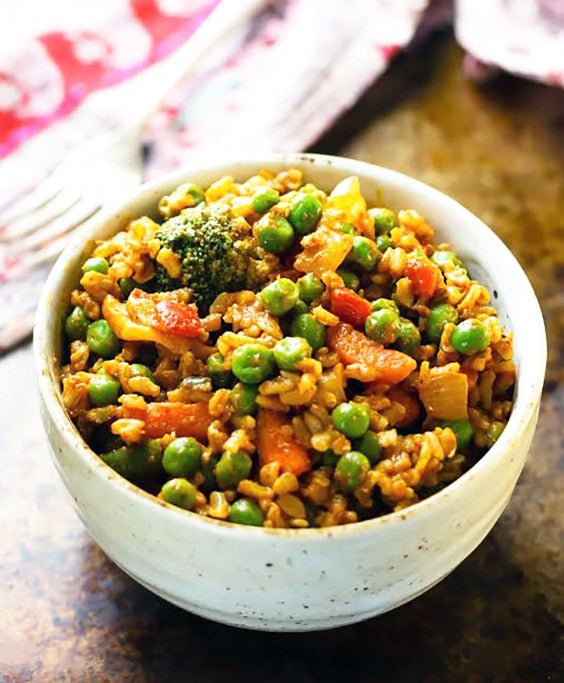 Healthy Grain Bowls: Curried Veggie Brown Rice Bowls