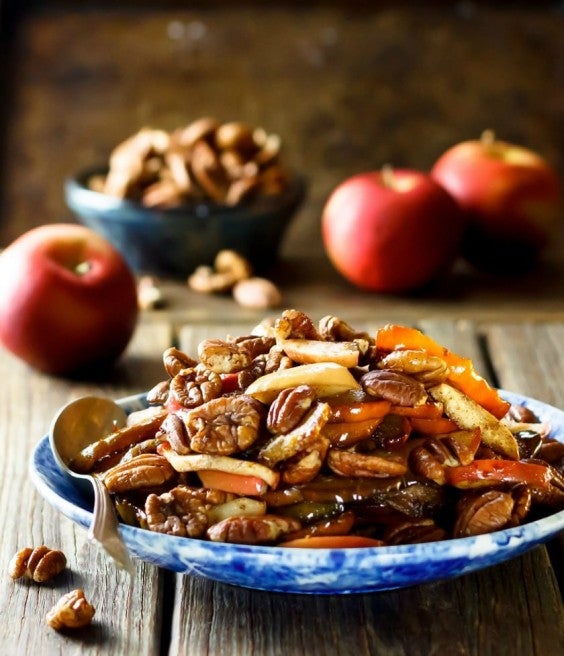12. Maple Roasted Acorn Squash With Apples and Pecans
