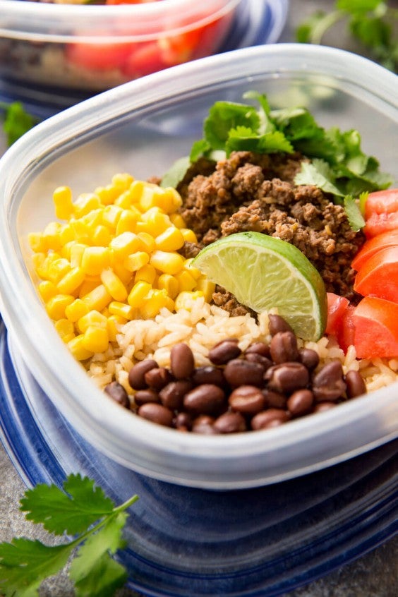 9. Salsa Verde Taco Meal-Prep Bowls