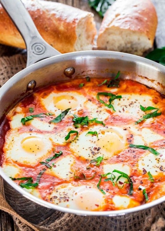 12. Eggs in Cheesy Purgatory 