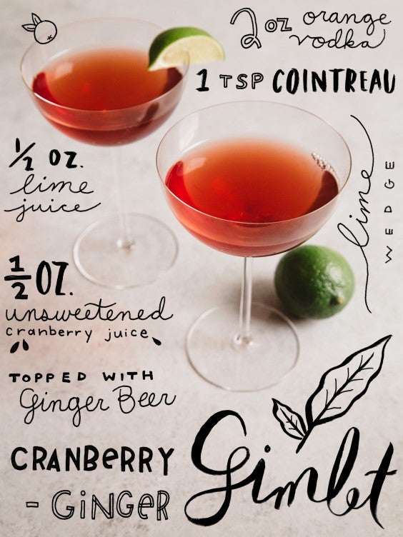 fall cocktail: cranberry gimlet