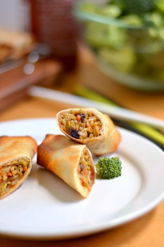 2. Crispy Baked Broccoli Sriracha Spring Rolls