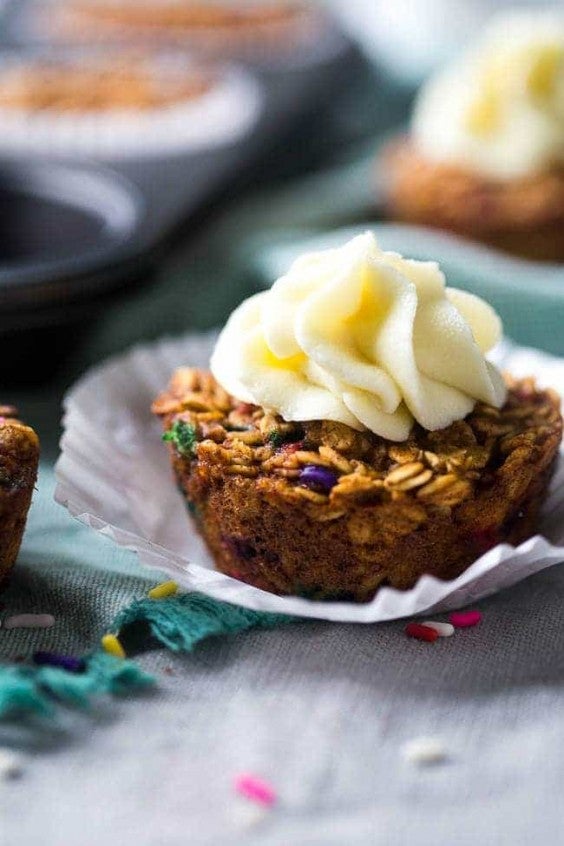 20. Funfetti Baked Oatmeal Cupcakes