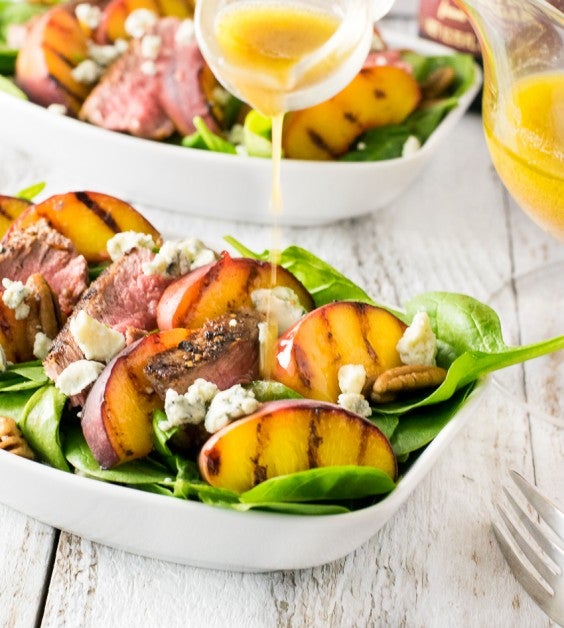 8. Grilled Steak and Peach Salad With Blue Cheese and Red Wine Vinaigrette