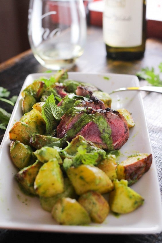 10. Roasted Lamb Loin With Mint Chimichurri