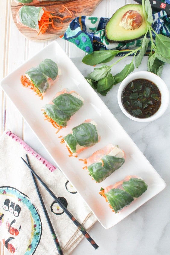 12. Sweet Potato Spring Rolls With Sesame Ginger Dipping Sauce