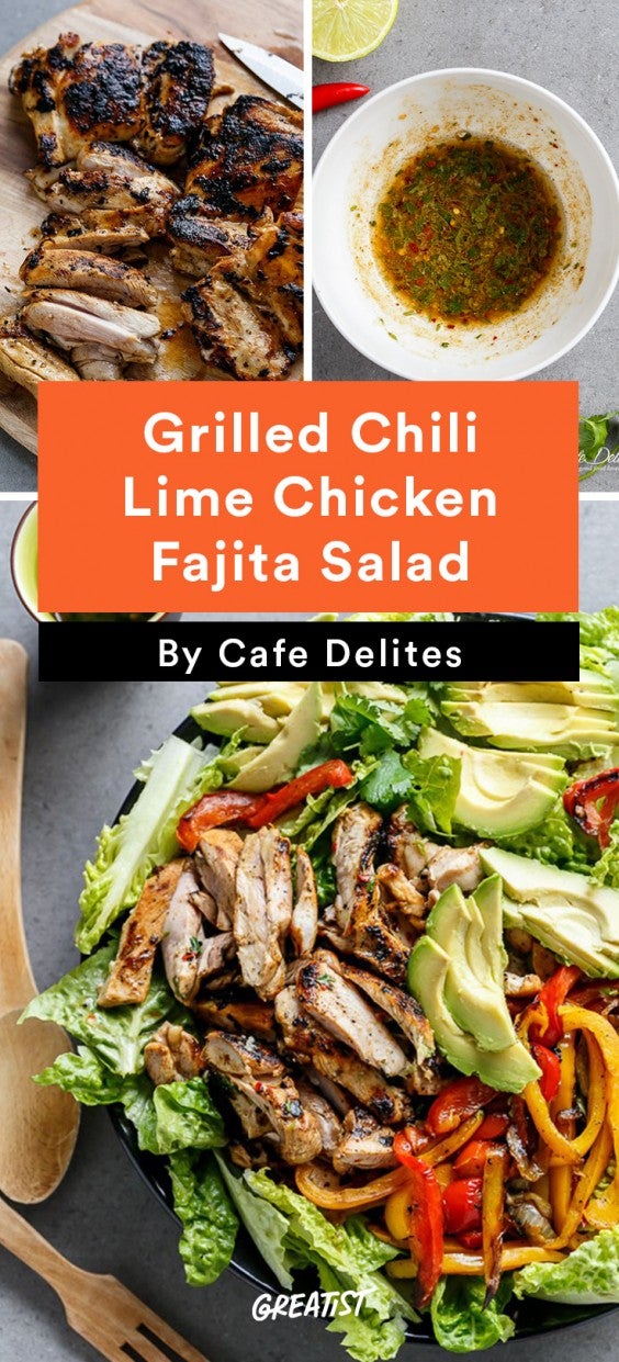 Chicken Thigh Recipes: Grilled Chili Lime Chicken Fajita Salad