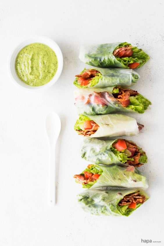 16. BLT Summer Rolls With Avocado Dipping Sauce