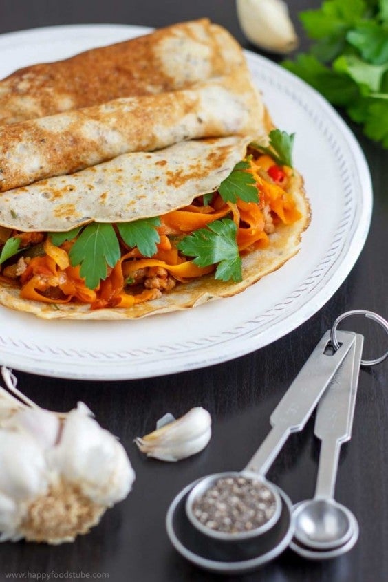 13. Savory Crepes With Chia Seeds and Garlic